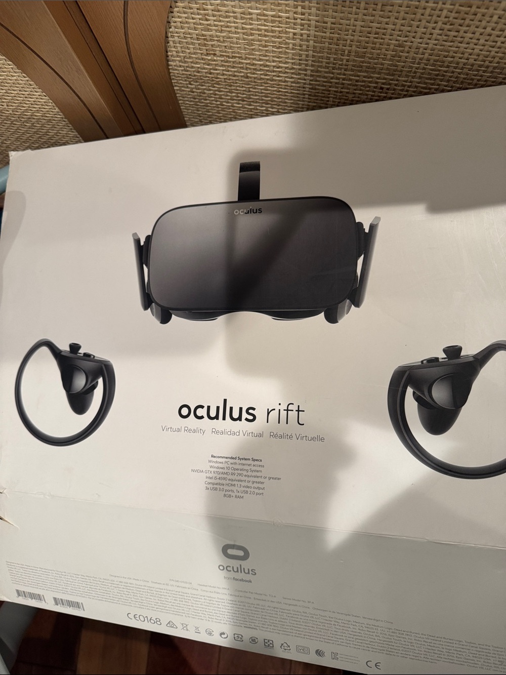 Oculus Rift S VR Headset in Black with Cables and Sensors